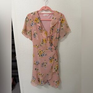 Lush Pink Floral Mini Dress